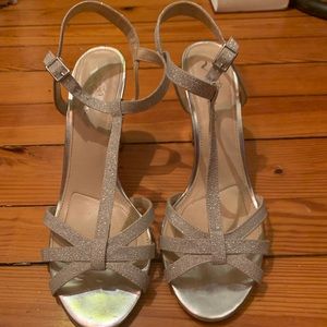 Sparkly Strappy Silver Heels
